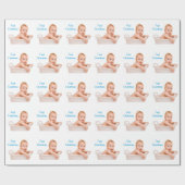 Babys erstes Weihnachtsfest-Foto Geschenkpapier (Flach)