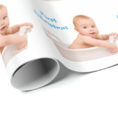 Babys erstes Weihnachtsfest-Foto Geschenkpapier (Rolleneckpunkt)