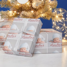 Babys Erstes Weihnachtsfest Foto Geschenkpapier