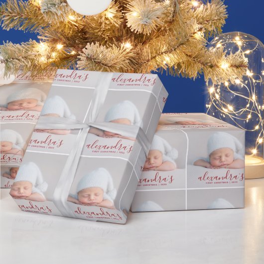 Babys Erstes Weihnachtsfest Foto Geschenkpapier (Feiertage)