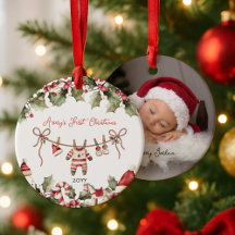 Babys erstes Weihnachtsfest-Foto