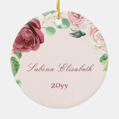 Babys erstes Weihnachtsfest-Foto Keramik Ornament (Hinten)