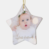 Babys erstes Weihnachtsfest-Foto Keramik Ornament (Links)