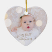 Babys erstes Weihnachtsfest-Foto Keramik Ornament (Vorne)