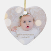 Babys erstes Weihnachtsfest-Foto Keramik Ornament (Hinten)