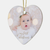 Babys erstes Weihnachtsfest-Foto Keramik Ornament (Links)