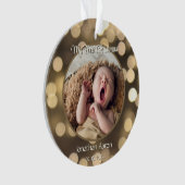 Babys erstes Weihnachtsfest-Foto Name Golden Keepa Ornament (Vorderseite)