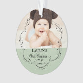 Babys erstes Weihnachtsfest-Foto Ornament (Vorderseite)