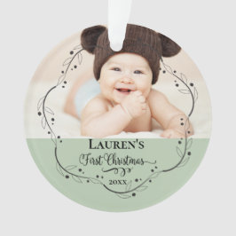 Babys erstes Weihnachtsfest-Foto Ornament
