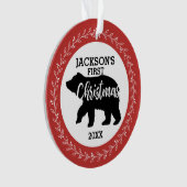 Babys Erstes Weihnachtsfest Foto Ornament (Vorderseite)