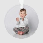 Babys Erstes Weihnachtsfest Foto Ornament (Rückseite)