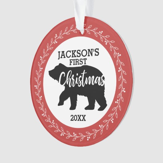 Babys Erstes Weihnachtsfest Foto Ornament (Vorderseite)