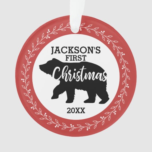 Babys Erstes Weihnachtsfest Foto Ornament (Vorderseite)