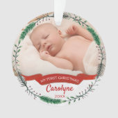 Babys erstes Weihnachtsfest-Foto Ornament (Vorderseite)