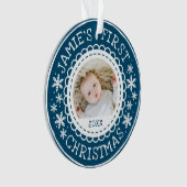 Babys erstes Weihnachtsfest-Foto Ornament (Vorderseite)