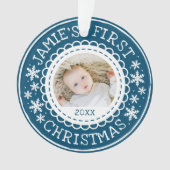 Babys erstes Weihnachtsfest-Foto Ornament (Vorderseite)