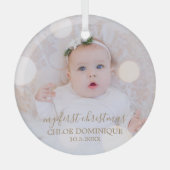 Babys erstes Weihnachtsfest-Foto Ornament Aus Glas (Vorderseite)