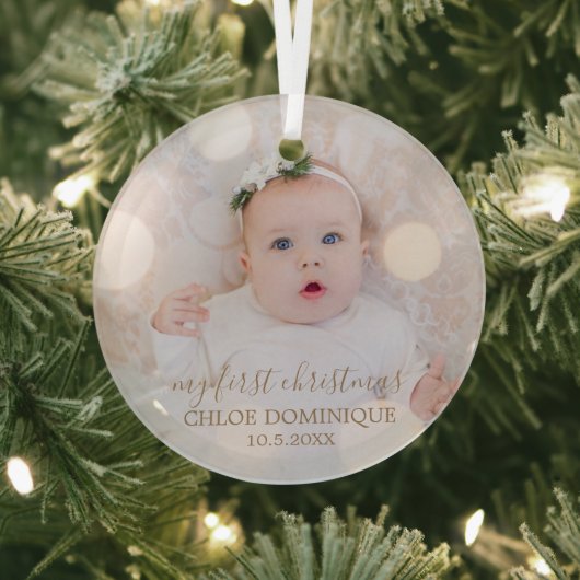 Babys erstes Weihnachtsfest-Foto Ornament Aus Glas (InSitu)