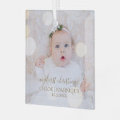 Babys erstes Weihnachtsfest-Foto Ornament Aus Glas (Vorderseite links)