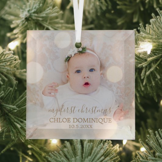 Babys erstes Weihnachtsfest-Foto Ornament Aus Glas (Insitu)
