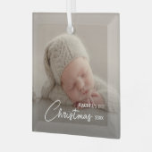 Babys erstes Weihnachtsfest-Foto Ornament Aus Glas (Vorderseite links)