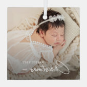 Babys erstes Weihnachtsfest-Foto Ornament Aus Glas (Rückseite)