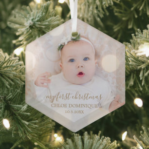 Babys erstes Weihnachtsfest-Foto Ornament Aus Glas