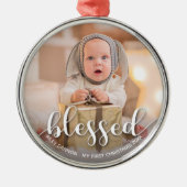 Babys erstes Weihnachtsfest-Foto Ornament Aus Metall (Vorne)