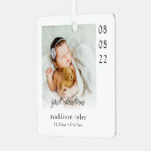 Babys erstes Weihnachtsfest-Foto Ornament Aus Metall (Vorderseite links)