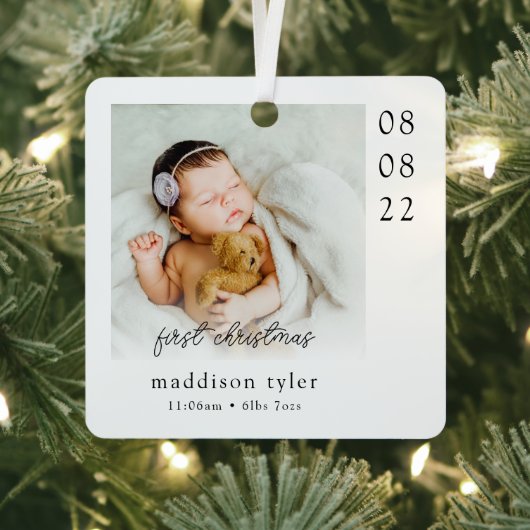 Babys erstes Weihnachtsfest-Foto Ornament Aus Metall (InSitu)