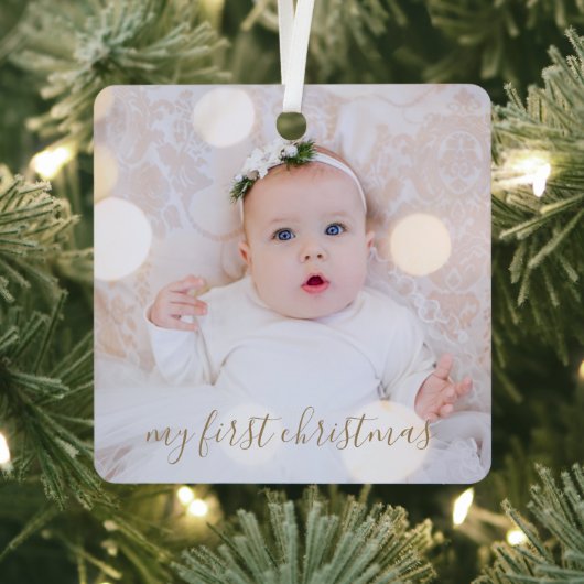 Babys erstes Weihnachtsfest-Foto Ornament Aus Metall (InSitu)