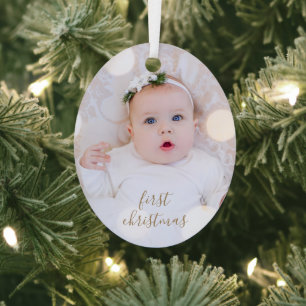 Babys erstes Weihnachtsfest-Foto Ornament Aus Metall