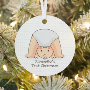 Babys erstes Weihnachtsfest-Foto Ornament Aus Metall