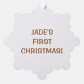 Babys erstes Weihnachtsfest-Foto Ornament Karte (Rückseite)