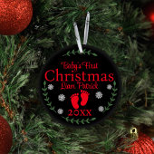 Babys Erstes Weihnachtsfest Foto Schneeflocken & L Keramik Ornament