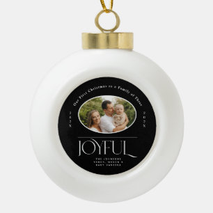 Babys erstes Weihnachtsfest Freudige Geburtsanzeig Keramik Kugel-Ornament