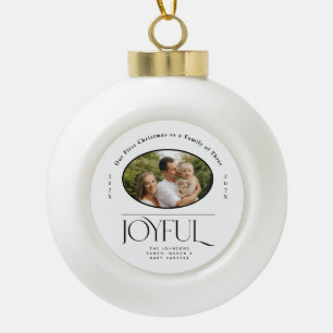 Babys erstes Weihnachtsfest freudige Geburtsanzeig Keramik Kugel-Ornament