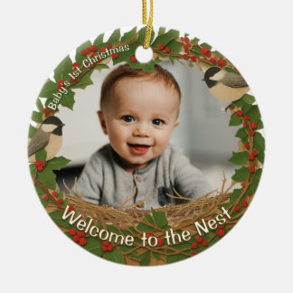 Baby's erstes Weihnachtsfest Keramik-Ornament Wood Keramik Ornament
