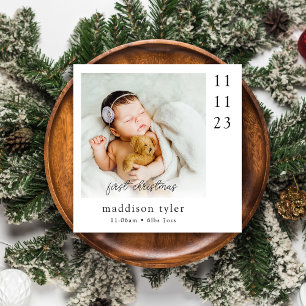Baby's erstes Weihnachtsfoto Feiertagskarte