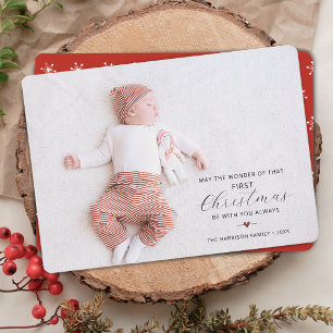 Baby's erstes Weihnachtsfoto Feiertagskarte