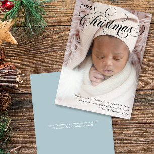 Baby's erstes Weihnachtsfoto-Flat-Feiertagskarte Feiertagskarte