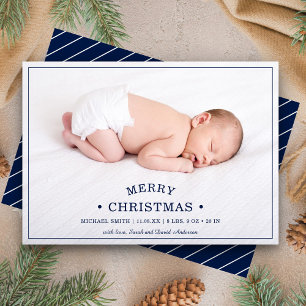 Baby's erstes Weihnachtsfoto Geburtsankündigung Feiertagskarte