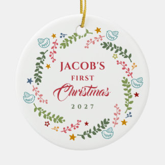 Baby's erstes Weihnachtsfoto Keramik Ornament