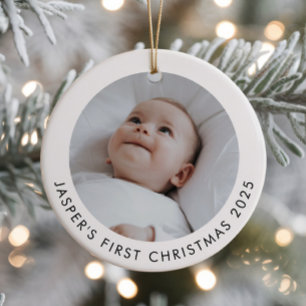 Baby's erstes Weihnachtsfoto Keramik Ornament