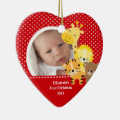 Babys erstes Weihnachtsfoto-Ornament Dschungeltier Keramik Ornament (Rechts)