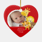 Babys erstes Weihnachtsfoto-Ornament Dschungeltier Keramik Ornament (Hinten)