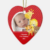 Babys erstes Weihnachtsfoto-Ornament Dschungeltier Keramik Ornament (Links)