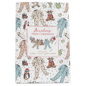 Babys erstes Weihnachtsgeschlecht neutral Mittlere Geschenktüte (Vorderseite)