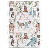 Babys erstes Weihnachtsgeschlecht neutral Mittlere Geschenktüte (Rückseite)