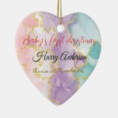 Baby's erstes Weihnachtsgeschmuck zurück benutzerd Keramik Ornament (Rechts)